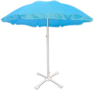 GREEN BIRD Garden Umbrella With Stand 8ft Outdoor Big size Umbrella for Shop,Garden KL10 Umbrella(Blue)