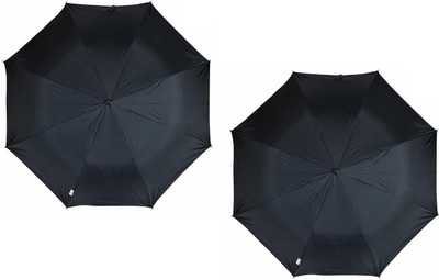 MyViradi 2 Fold Umbrella for Women & Men Sun & Rain Protection Office use Combo Of 2 Umbrella(Black, Black)
