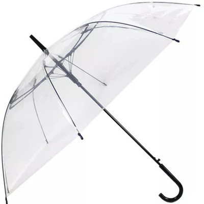 KA Easy click Transparent Umbrella U shape handle attractive in rainy Umbrella(Transparent)