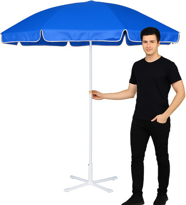 GREEN BIRD Garden Umbrella With Stand Outdoor Big Size 7ft/42in Umbrella for Hotel,Shop D26 Umbrella(Blue)