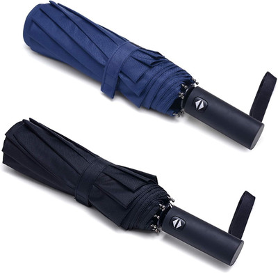 SKYWINNER TECHNOLOGY Travel Umbrella Windproof Collapsible 10 Ribs Auto Open & Close Folding Small Umbrella(Black, Blue)