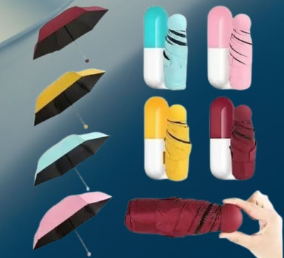 mangalmurti MANGALMURTIPocket Umbrella Ultra Light Mini U 5 Folding Compact withCapsule Case Umbrella(Multicolor)
