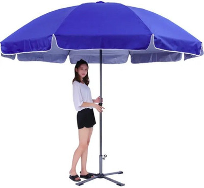 Rainpopson 7ft Outdoor Garden Umbrella with Stand – UV Protection for Lawn Umbrella(Blue)