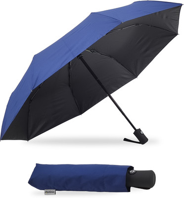 Destinio Automatic 3 Fold Umbrella for Men & Women – Windproof with Travel Cover Umbrella(Blue)
