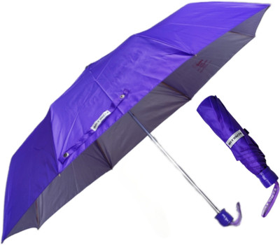 K.C. PAUL & SONS VARSHA 3 FOLD (PURPLE) COLOUR MANUAL UMBRELLA Umbrella(Purple)