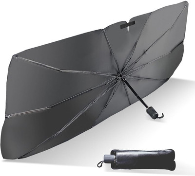 Balaji Retails Car Windshield Sunshade Protector Foldable 3 Layers UV Block and Heat Insulation Umbrella(Black)