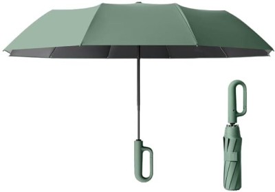 GRACIOUS MART Umbrella Automatic Open/Close, Lightweight, Perfect Carabiner Handle Umbrella(Green)