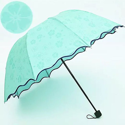 Da Novira Magic Blossoms 3 Fold Umbrella complete protection from UV Rays, Sun Heat & Rain Umbrella(Multicolor)