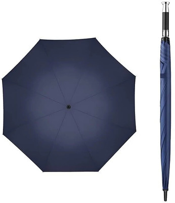 Nafeio Royal Classic Handle Umbrella Auto Open Windproof Unbreakable Stick Rain rty Umbrella(Blue, Black)