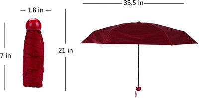 Xydrozen Compact Pocket Umbrella with Lovely Capsule Case-CIU-4 Umbrella(Maroon)