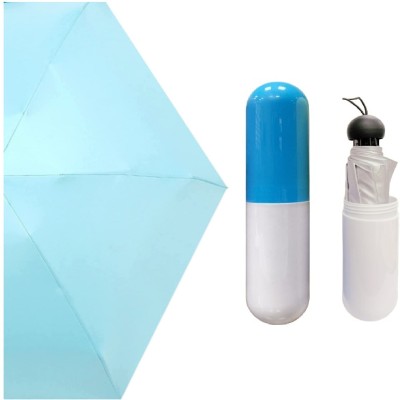 Augen Capsule Mini Travel Umbrella Foldable (UV Proof Windproof)- 1 Person Umbrella Umbrella(Blue)