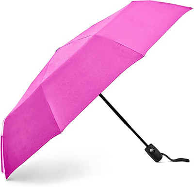 RAINGAL Auto Open 3 Fold Umbrella For Protection Against Rain Sun+UV Rays with cover Umbrella(Pink)