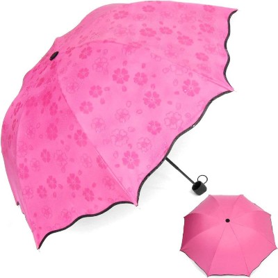 HEZKOL Fancy Magic Umbrella Changing Secret Blossoms Occur with Water Magic Print Umbrella(Pink)