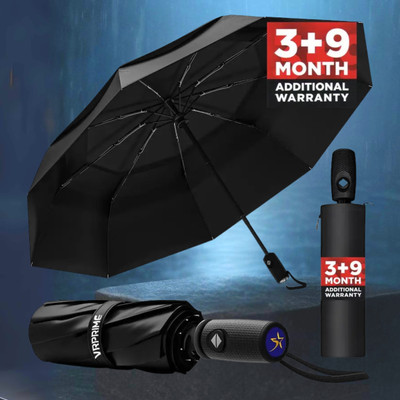VRPRIME Unbreakable 3 Fold Umbrella for Men Women | Compact Windproof 21 Inch Umbrella(Black)
