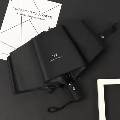 HI-HOPE UV Coated (42 Inch) -3 Fold Umbrella for Rain with Auto Open and Close Folding Umbrella(Black)