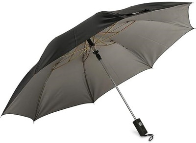 skylark 2 fold Auto Open Polyester UV Protection Monsoon/Rainy & Sun Umbrella Umbrella Umbrella(Black)