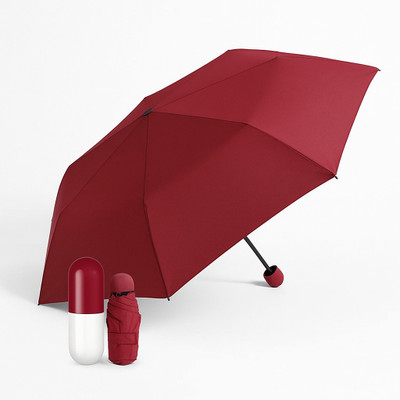 Vendola Capsule Umbrella Compact Mini Foldable Umbrella for Sun & Rain. Umbrella(Maroon)