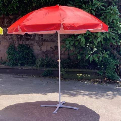 Dark Moon 7ft UV-Resistant Garden Umbrella for Patio With Stand, Lawn & Outdoor Use Umbrella(Red)