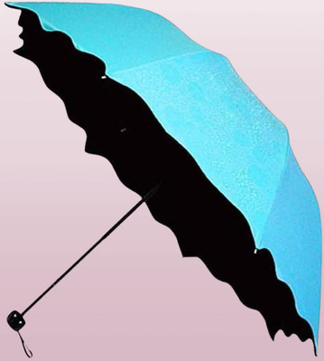 Shree R Enterprise Magic Umbrella Get the Flower Design Effect after getting wet-HITU79 Umbrella(Blue)