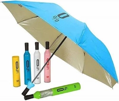 Om Enterprise Wine Bottle Umbrella Windproof Double Layer Compact Umbrella with Bottle Cover Umbrella(Multicolor)