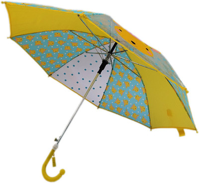 Rainpopson Cartoon Print Automatic Open Kids Umbrella 3 Year (j95) Umbrella(Yellow)