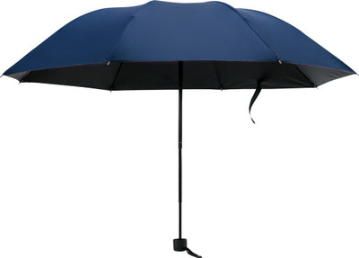 KUBER INDUSTRIES 3 Fold Manual Umbrella(Blue)