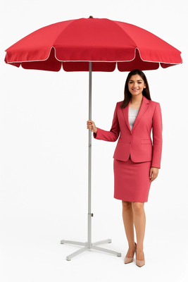 GREEN BIRD Premium 7FT Garden Umbrella with Stand All Weather Waterproof Umbrella(Red)