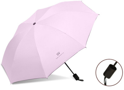 KEKEMI 3 Fold Automatic Plain Umbrella(Pink)