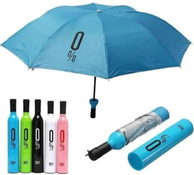 ZORIADA Double Layer Folding Portable Wine Bottle Umbrella With Cover Or UV Protection Umbrella(Multicolor)