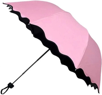 TAPAHPRIYAY Magic Umbrella of Blooming Folding Portable for UV Protection & Rain Umbrella(Pink)