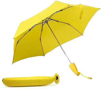 Sweetjoy Yellow Stylish Banana Shaped Folding Automatic Open Mini Foldable Umbrella Umbrella(Yellow)