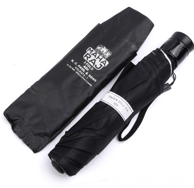 K.C. PAUL & SONS Maharaj 3 fold 23 inch large size umbrella for men & women | 3 fold black Umbrella(Black, Silver)