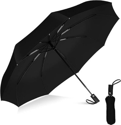SNAPPY STORE Automatic Open Close Compact Travel black Umbrella with Wind Vent Large, Umbrella(Black)