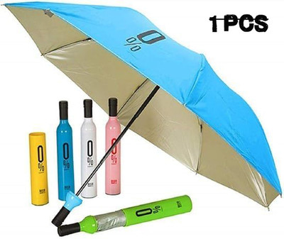 Red Champion Bottle Umbrella Windproof Double Layer with Bottle Cover, UV Protection & Rain, Umbrella(Multicolor)