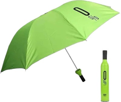 Hail Durga Goddess Bottle umbrella Windproof Double Layer with Cover Umbrella Umbrella(Green)