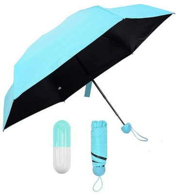 V21 Capsule Folding Umbrella Compact UV & Rain Protection Umbrella(Blue)