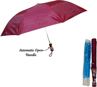 Tanira 2 fold automatic open MAROON umbrella compact for men & women with UV protection Umbrella(Maroon)