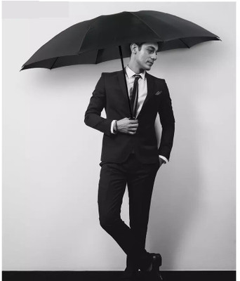 R-RGK 3 Fold with Auto Open and Close UV Umbrella Umbrella(Black)
