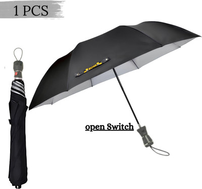 AMACO Black Umbrella 2 fold Auto Open Polyester Umbrella UYH 34 Umbrella(Black)