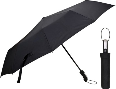 Hacer 3 Fold Umbrella for Rain UV Coated Automatic with Auto Open and Close Big Size Umbrella(Black)