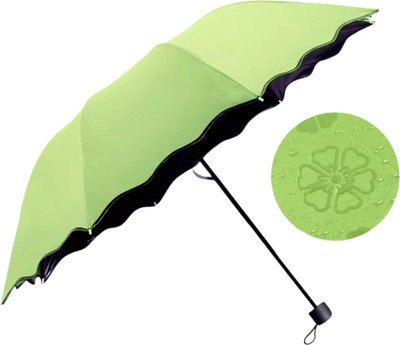 NENDAY Mini Travel 3 Fold UV & Rain Proof Magic Umbrella(Green)