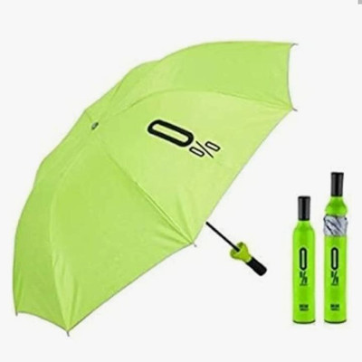 Harsh Double Layer Folding Portable Wine Bottle Umbrella With Cover Or UV Protection Umbrella(Green)