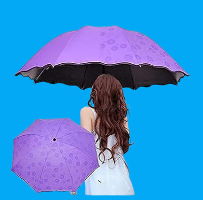 RTEX Magic Umbrella With Color changing Secret Blossom for Rain Umbrella 190 Umbrella(Purple)