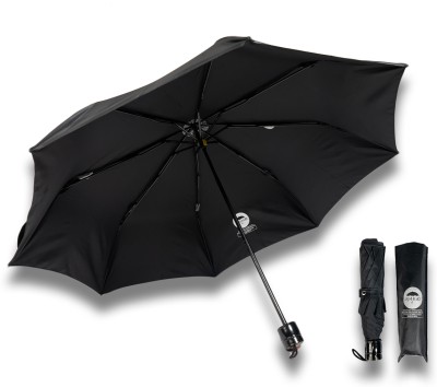 JIMIGO 3 Fold UV Coated large stylist heavy duty long lasting Men & Women Travel Kc Umbrella(Black)