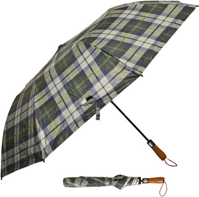 DesoRia 2 Fold Printed Rain Sun & UV Rays Protective Double Coated Manual Open Umbrella(Green, Multicolor)