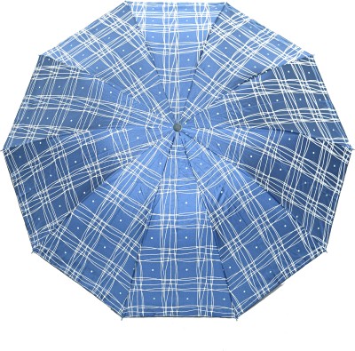 CHATTRI WALA Casual Print 3 Fold Anti-UV / Rain Umbrella ,Pack Of 1 Umbrella(Blue)