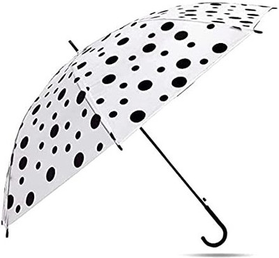 kwikonmart New Polka Dot Pattern Folding Umbrella for Kids and Adults for School College Umbrella(White)
