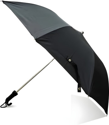 Rajani REGULAR USE Black Umbrella For Men and Women 2 fold Manual Opening and closing Umbrella(Black)