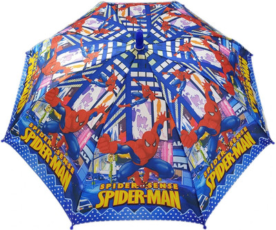 GREEN BIRD Cartoon Print Automatic Open Kids Umbrella for Boys and Girls (D57) Umbrella(Blue)