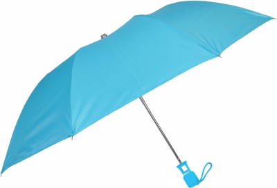 Fendo Jaycie 2 FOLD Auto Open 24.5 Monsoon UV Protection For Women,Girls Umbrella(Blue, Silver)